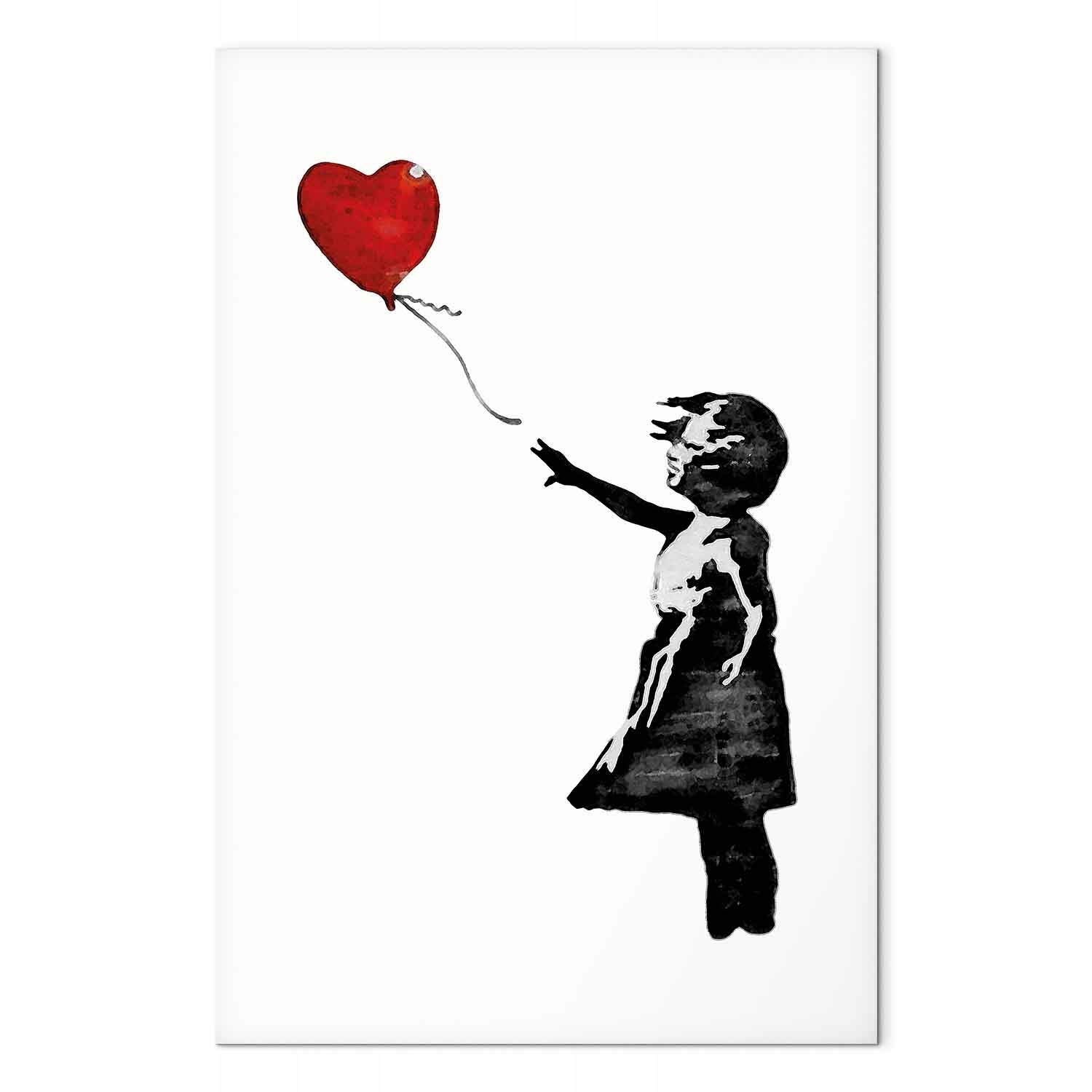 Obraz na plátně Banksy Girl s balónkem Mural 60x90 cm