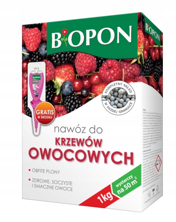 

Biopon nawóz do krzewów owocowych granulat 1kg