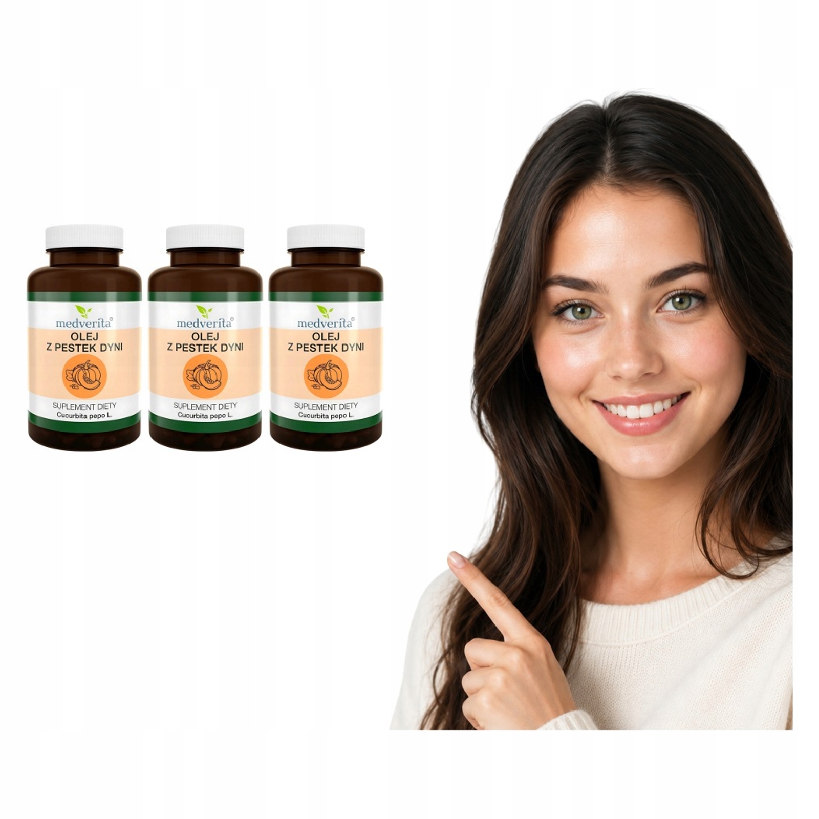 3x Medverita Olej z Pestek Dyni 500 mg Cucurbita Pepo Fitosterole 120 kaps.