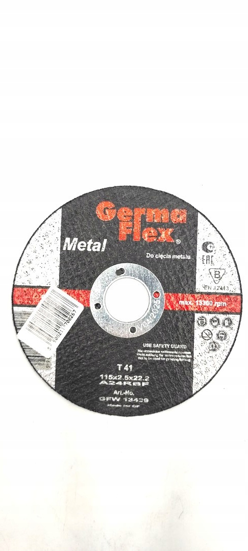 

Tarcza płaska do cięcia metalu Gf A24R T41 115x2,