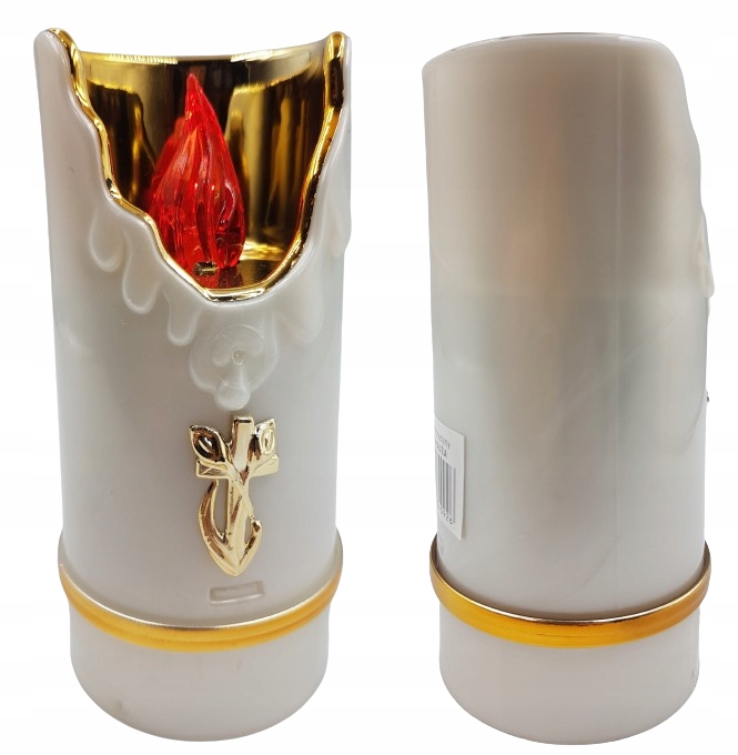 WKŁAD ZNICZ ELEKTRYCZNY ŚWIECA BIAŁA Z BATERIAMI