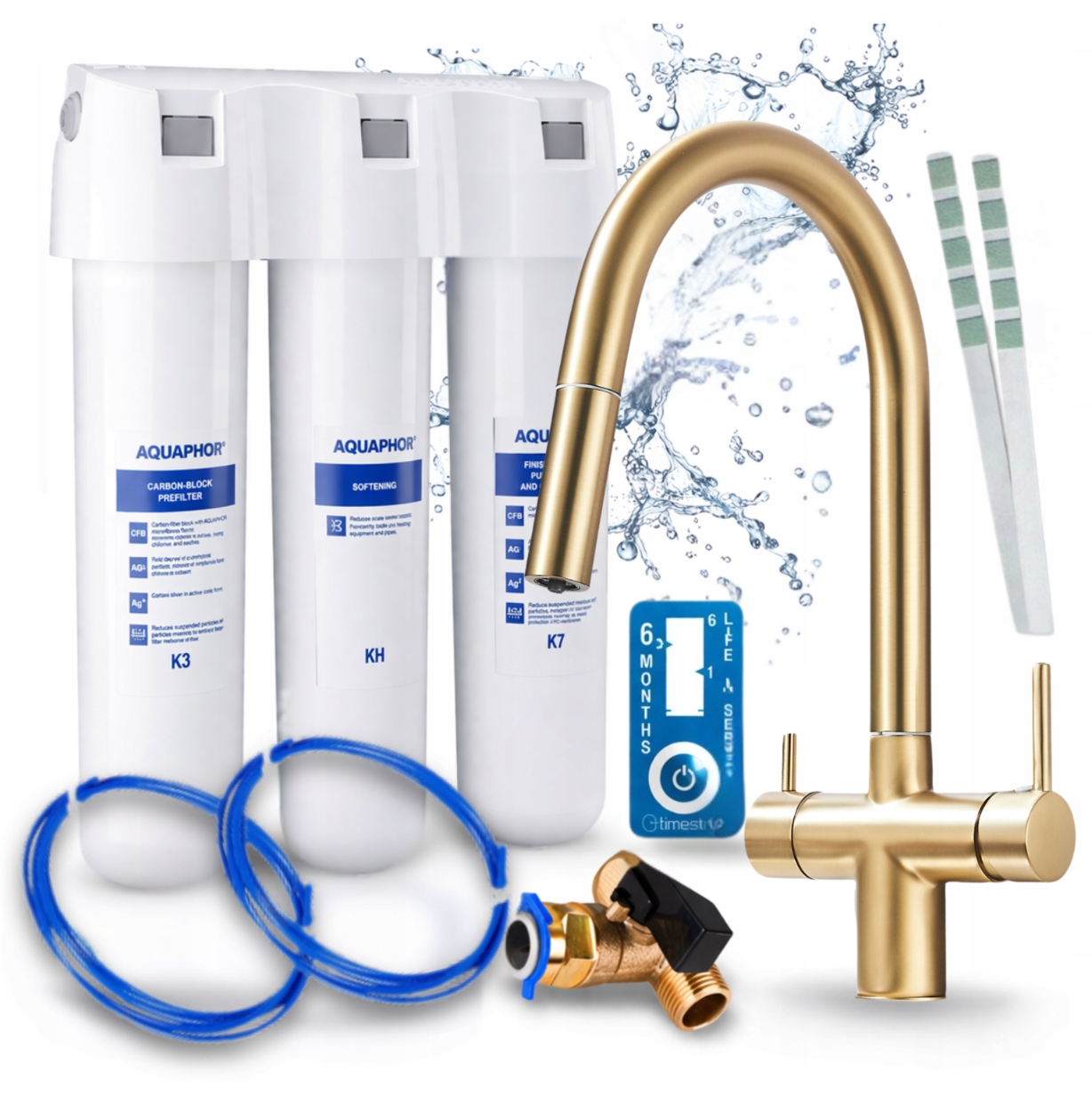 Kompaktní Vodní Filtr Aquaphor Křišťál H A Baterie Do Kuchyně Zlatá Pzh