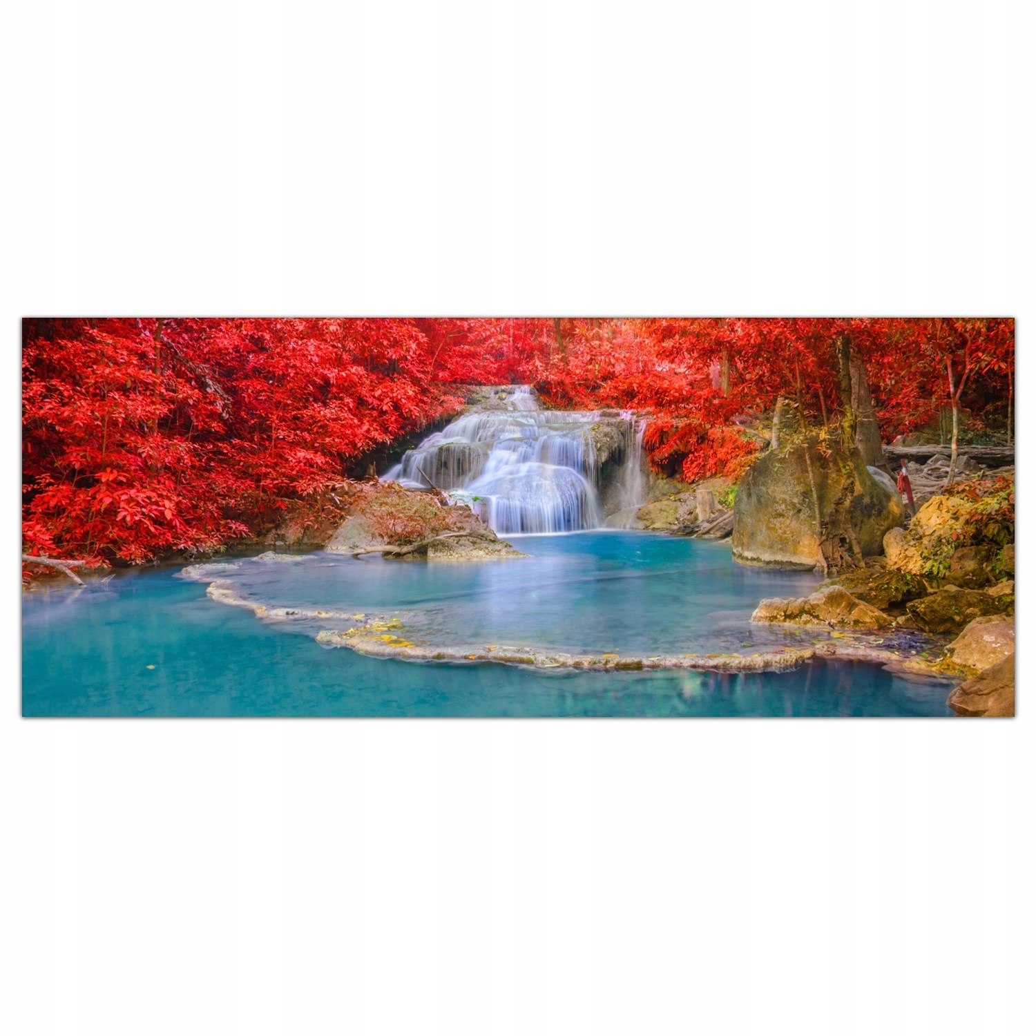 Vodopád Les Stromy 125x50 Panely tvrzené sklo