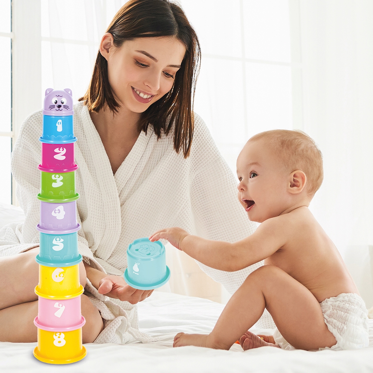 PYRAMIDENTURM AUS BLÖCKEN, FUN CUP WASSERBLÖCKE FÜR KINDER SPIELZEUG Marke MalPlay