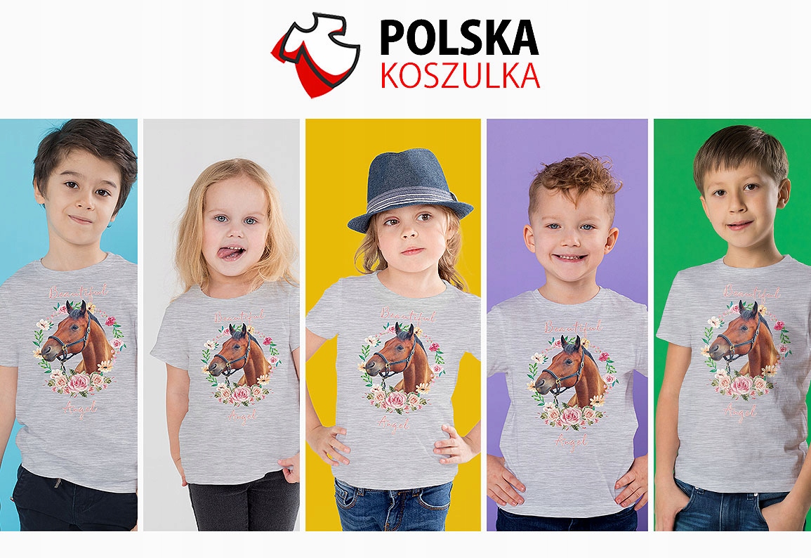 T-SHIRT KOSZULKA KONIE 140 146 JAKOŚĆ JAKOŚĆ Stan opakowania oryginalne