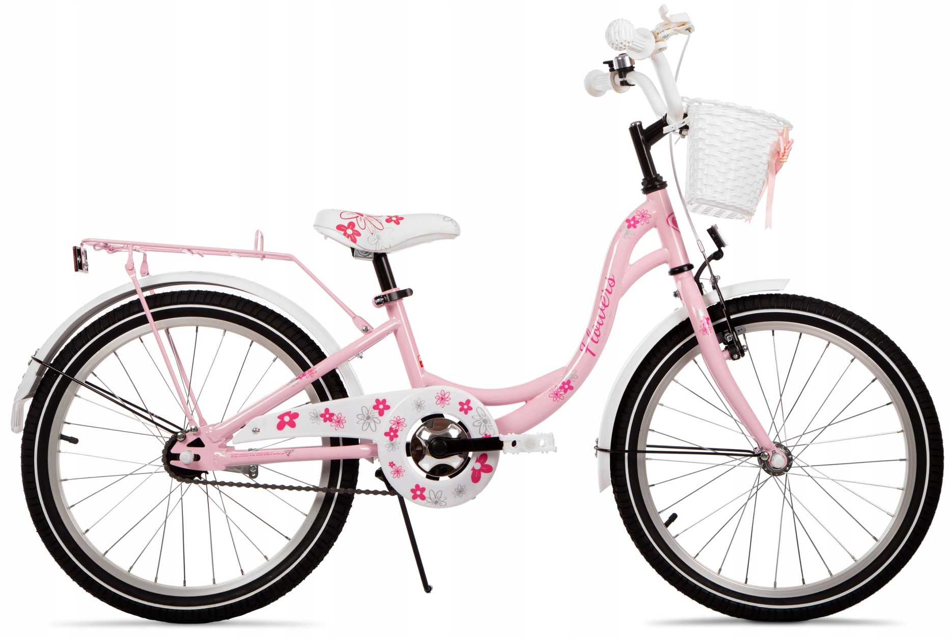 Rower dziecięcy Turbo Flowers 20" różowy pastel 20cali Polski Producent