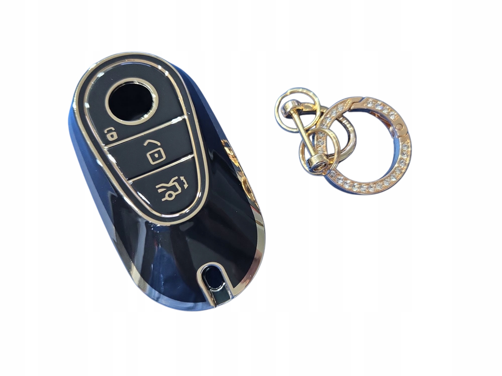 Etui obudowa na kluczyk do Mercedes Black-Gold