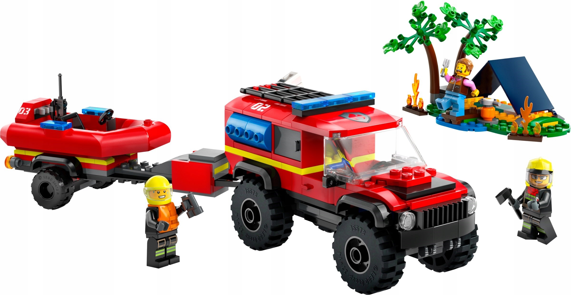 LEGO CITY 60412 TERENOWY WÓZ STARŻACKI Z PRZYCZEPĄ I ŁÓDŹ +Torba prezentowa Numer produktu 60412