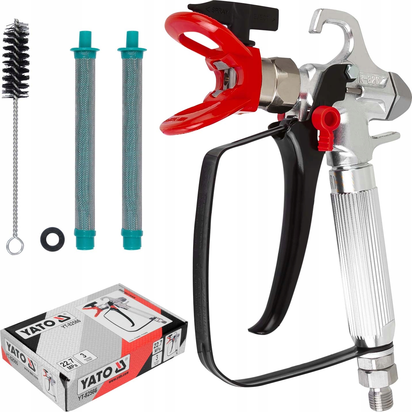 PISTOLET DO AGREGATU + FILTRY 3SZT Maksymalne ciśnienie 227 bar