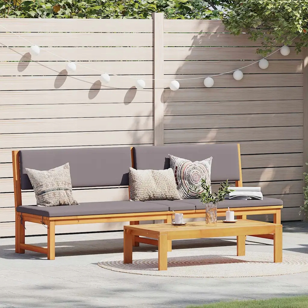 Zahradní lehátko s nastavitelným opěradlem, dřevěné, šedé, 60x180 cm