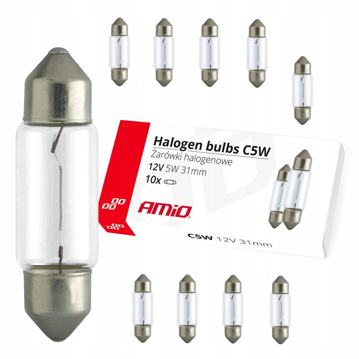 

Żarówki 12V Rurka C5W 31mm Rurkowe 10szt