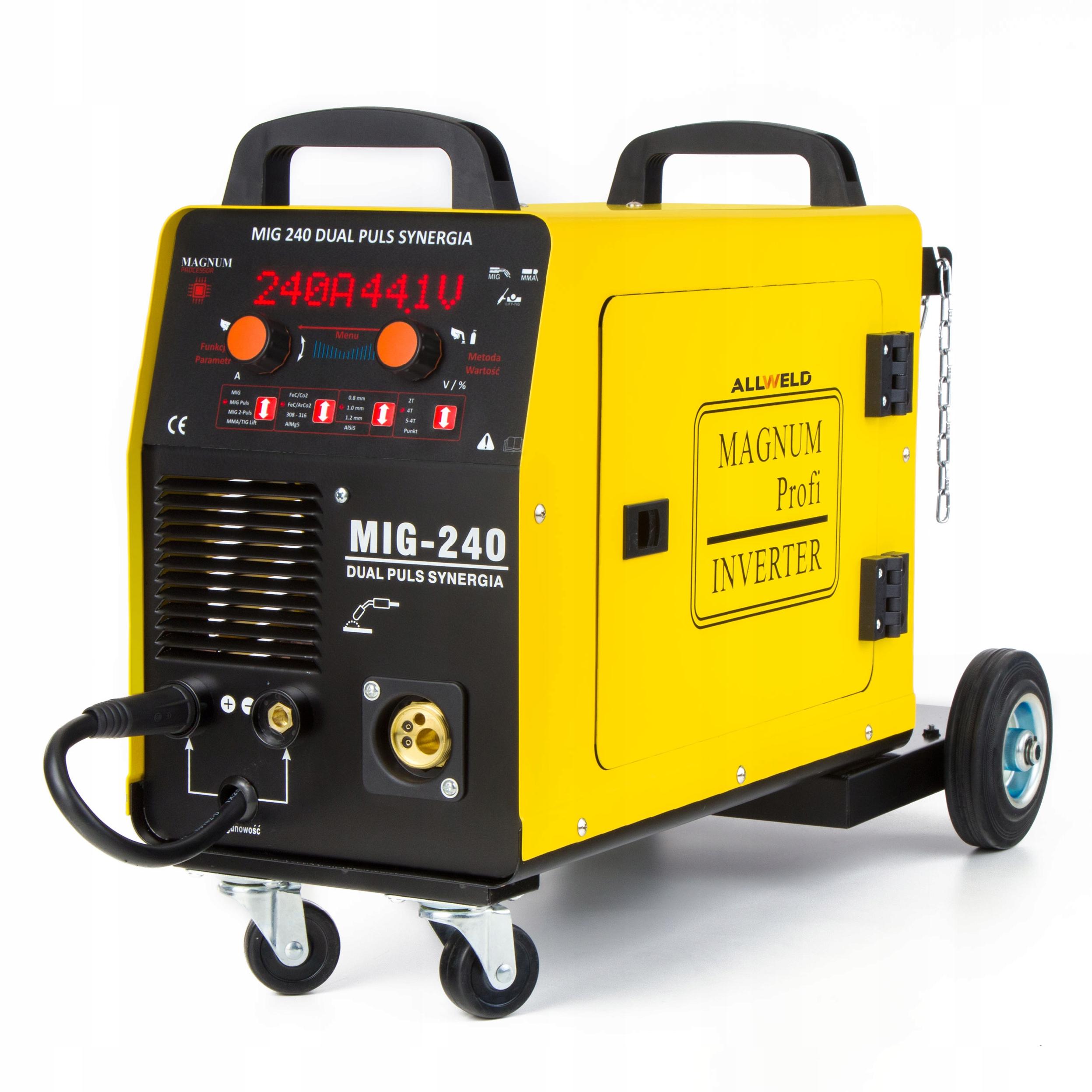 SPAWARKA MIGOMAT MAGNUM MIG 240 DUAL PULS MAG MMA TIG 200A IGBT ALUMINIUM Marka Magnum