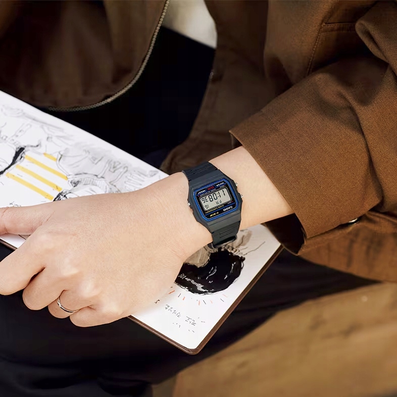 CASIO VINTAGE DIGITAL 33mm F-91W-1YEG+ Grawer Gratis Rodzaj analogowo - cyfrowe