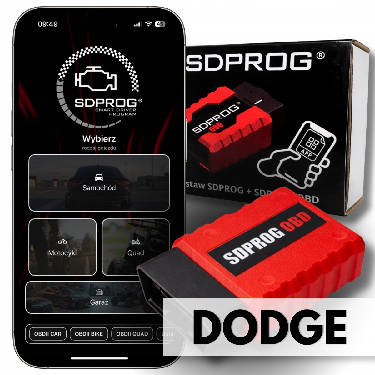 Dodge Diagnostický tester Skener OBD2 Sdprog Dpf Program Android iOS Obd