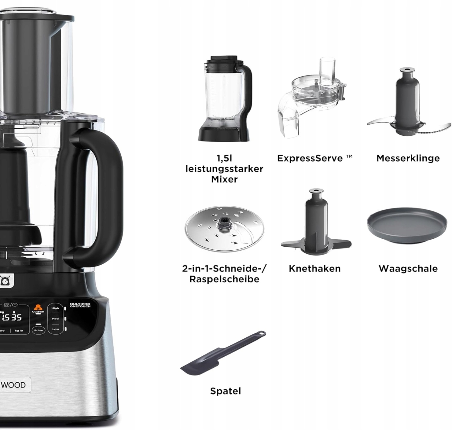 KENWOOD Multipro Robot Kuchenny 2w1 Mikser 1000W Srebrny Z Akcesoriami — miniatura 10