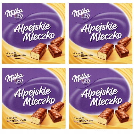 Levně 4 x 330 g Milka Alpské Pěnové Bonbóny s vanilkovou příchutí