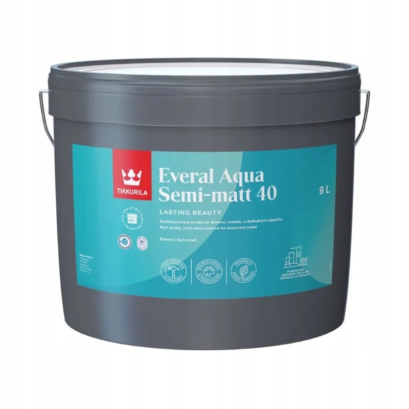 Tikkurila Everal Aqua 40 Polomat 9L Báza C (bezfarebná) Len Na Farbenie!