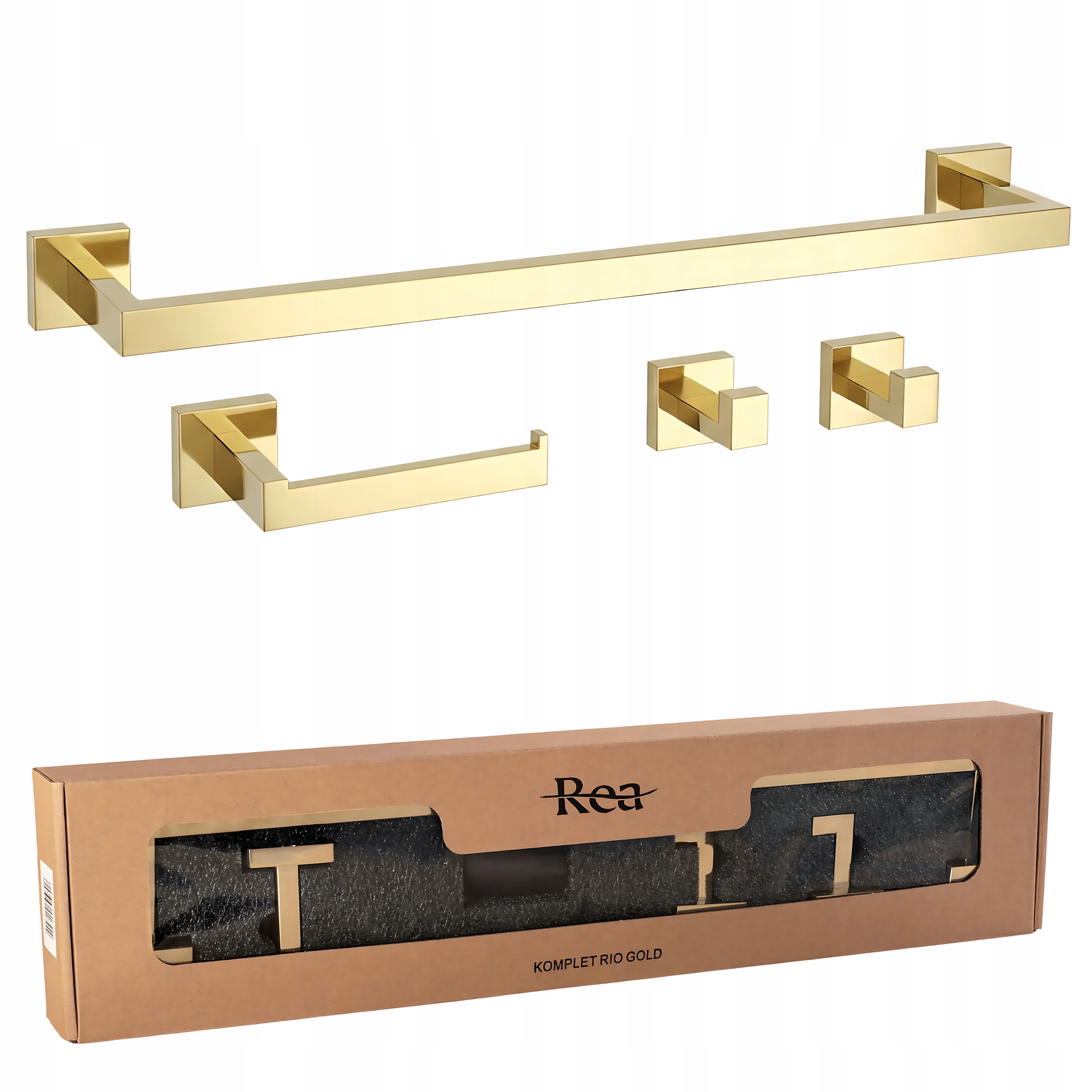 Rea Komplet Kúpeľňových Vešiakov Rio Gold