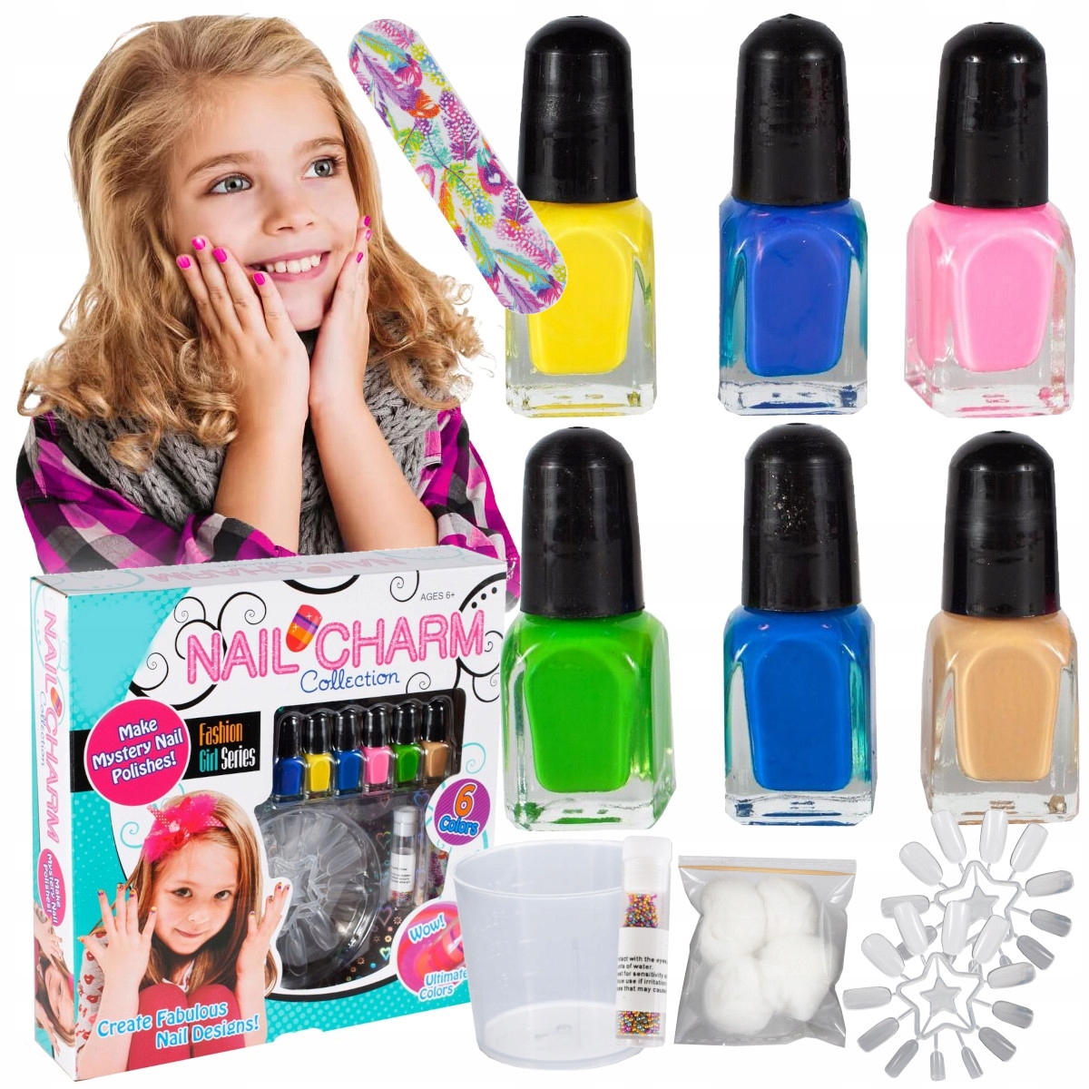 ZESTAW DO MALOWANIA PAZNOKCI KREATYWNY dla DZIECI STUDIO LAKIERY MANICURE Wysokość produktu 5 cm