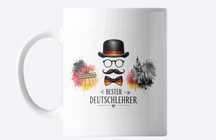 hrnek pro učitele/kiho němčinu zabalený v krabičce