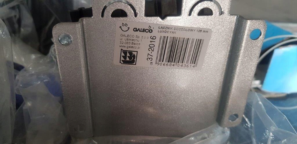 GALECO ŁĄCZNIK DOCZOŁOWY RYNNY PROSTOKĄTNY 125mm