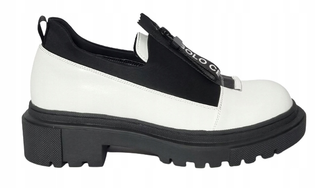 Bílé dámské polobotky na traperové podrážce Artiker 51C0515 kožené, velikost 38