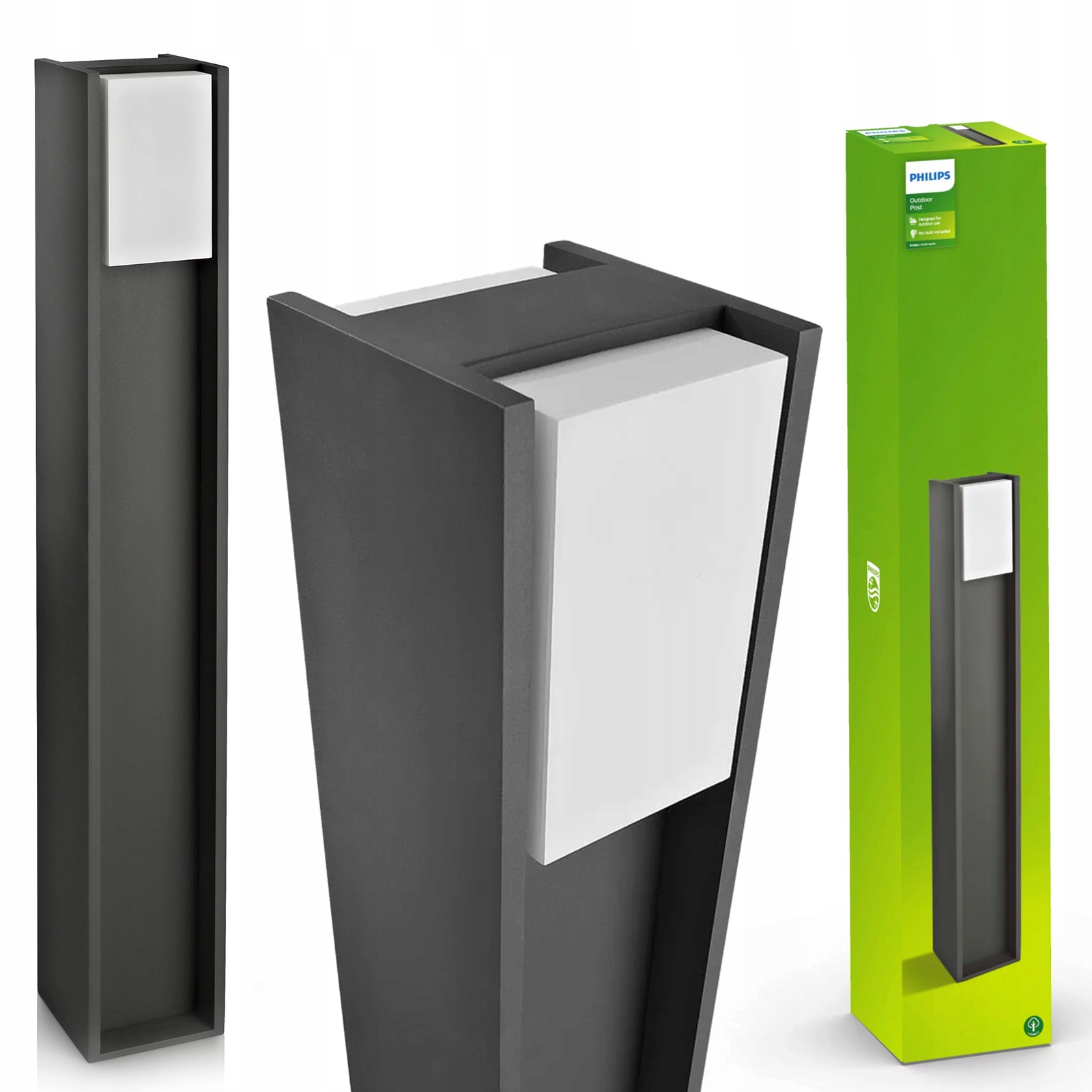 Led Záhradná Lampa Vonkajšia Stojaca E27 IP44 Stĺpik 80cm Bridge Philips