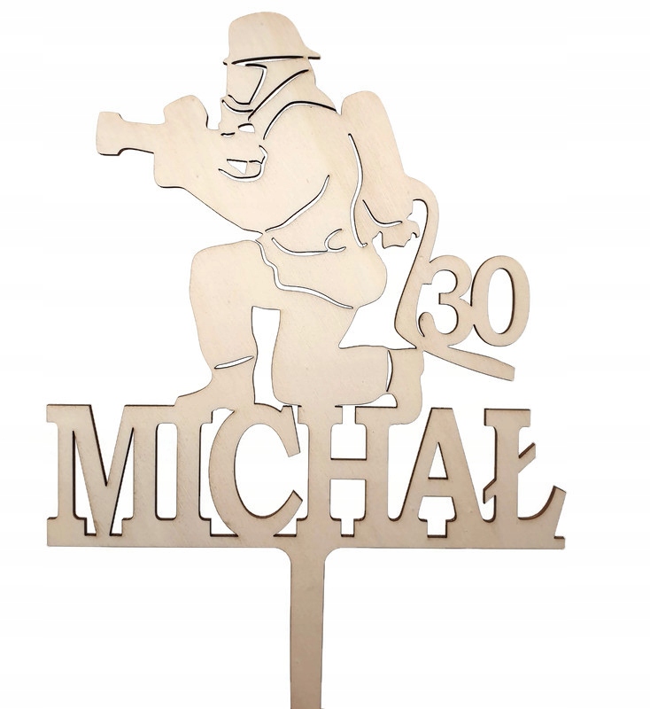 

Topper Strażak dowolna liczba Wiek Imię drewno