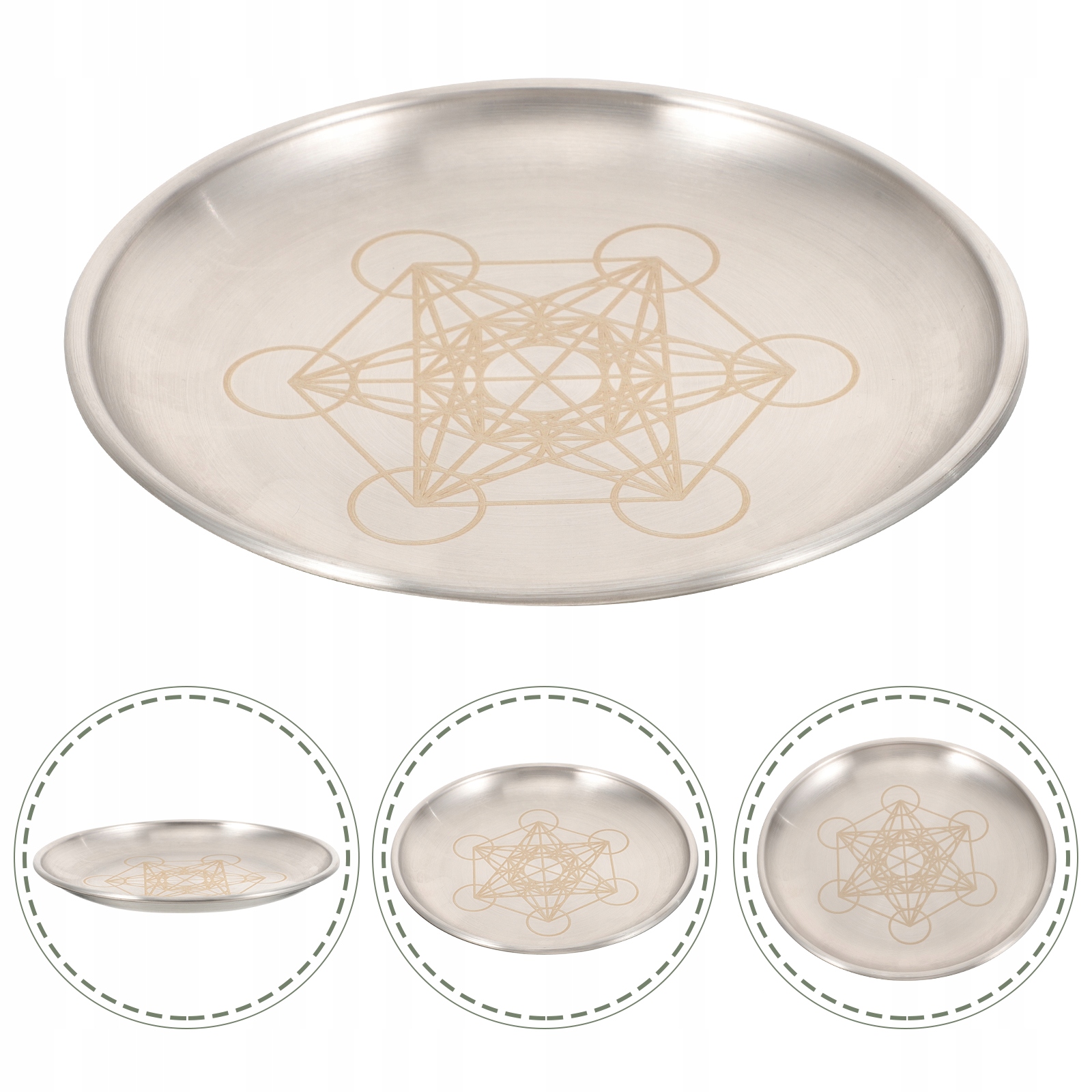 METALOWA PŁYTA OŁTARZOWA TACA RYTUALNA PENTAGRAM GOSPODARSTWA DOMOWEGO Marka bez marki