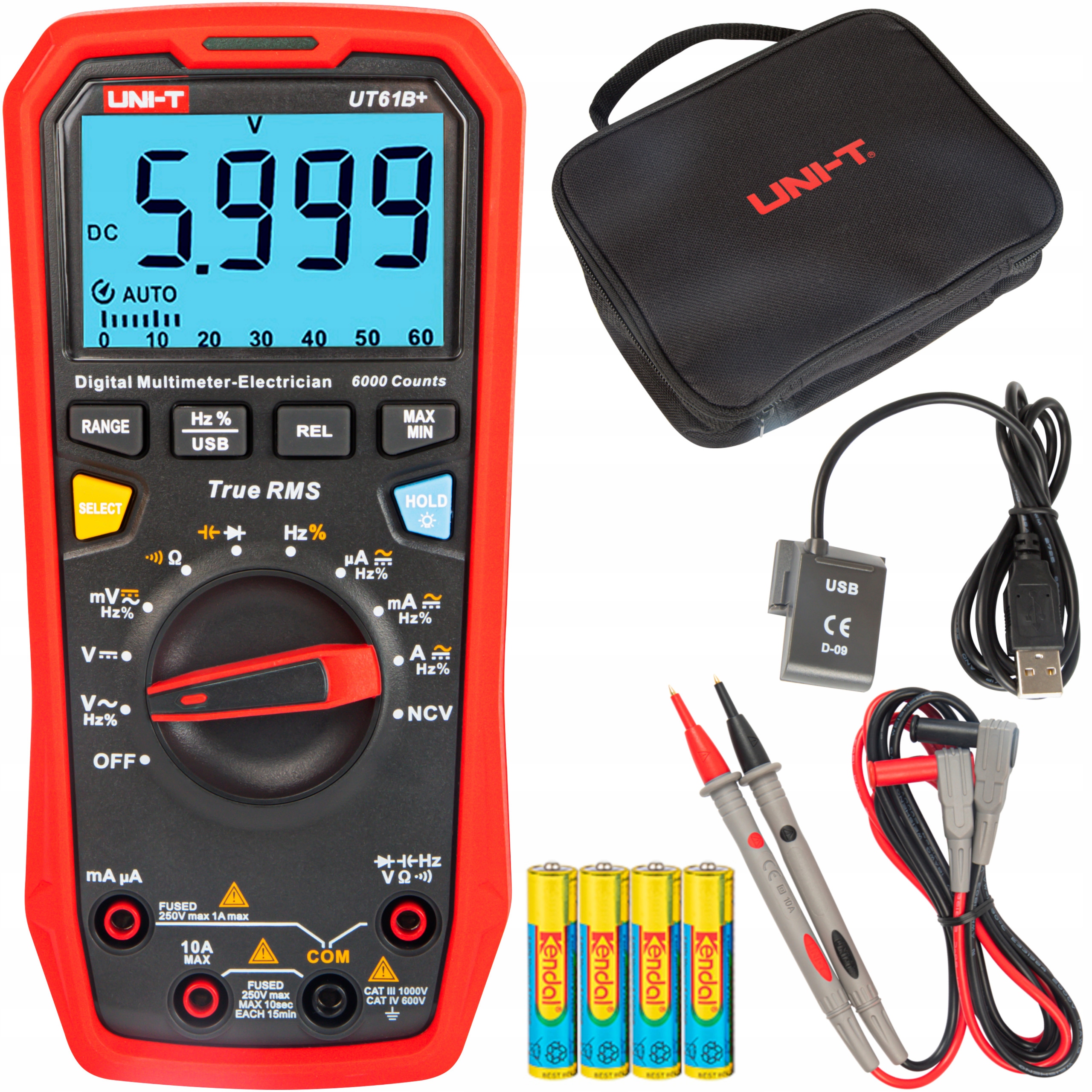 Multimeter automatické rozsahy Uni-t UT61B+ Usb Puzdro