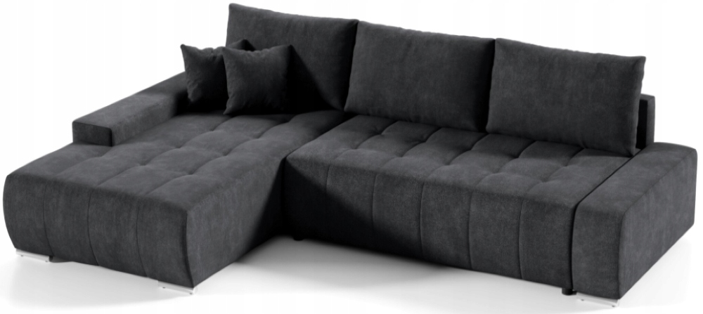 Niebieski Narożnik z Funkcją Spania 265x185 cm VERONA IT - Różne Kolory Wysokość mebla 85 cm