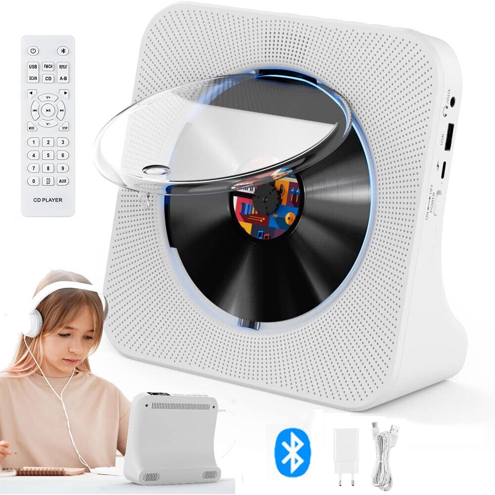 Přenosný Přehrávač CD Reproduktor Bluetooth Rádio S Dálkovým Ovládáním