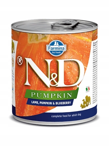 4x Farmina N&d Pumpkin Grain Free pro psy Jehněčí, Dýně & Borůvka Adult 285g