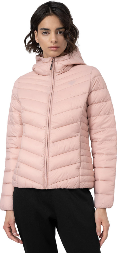 Dámská Péřová Bunda 4F F095 Růžová, velikost XL