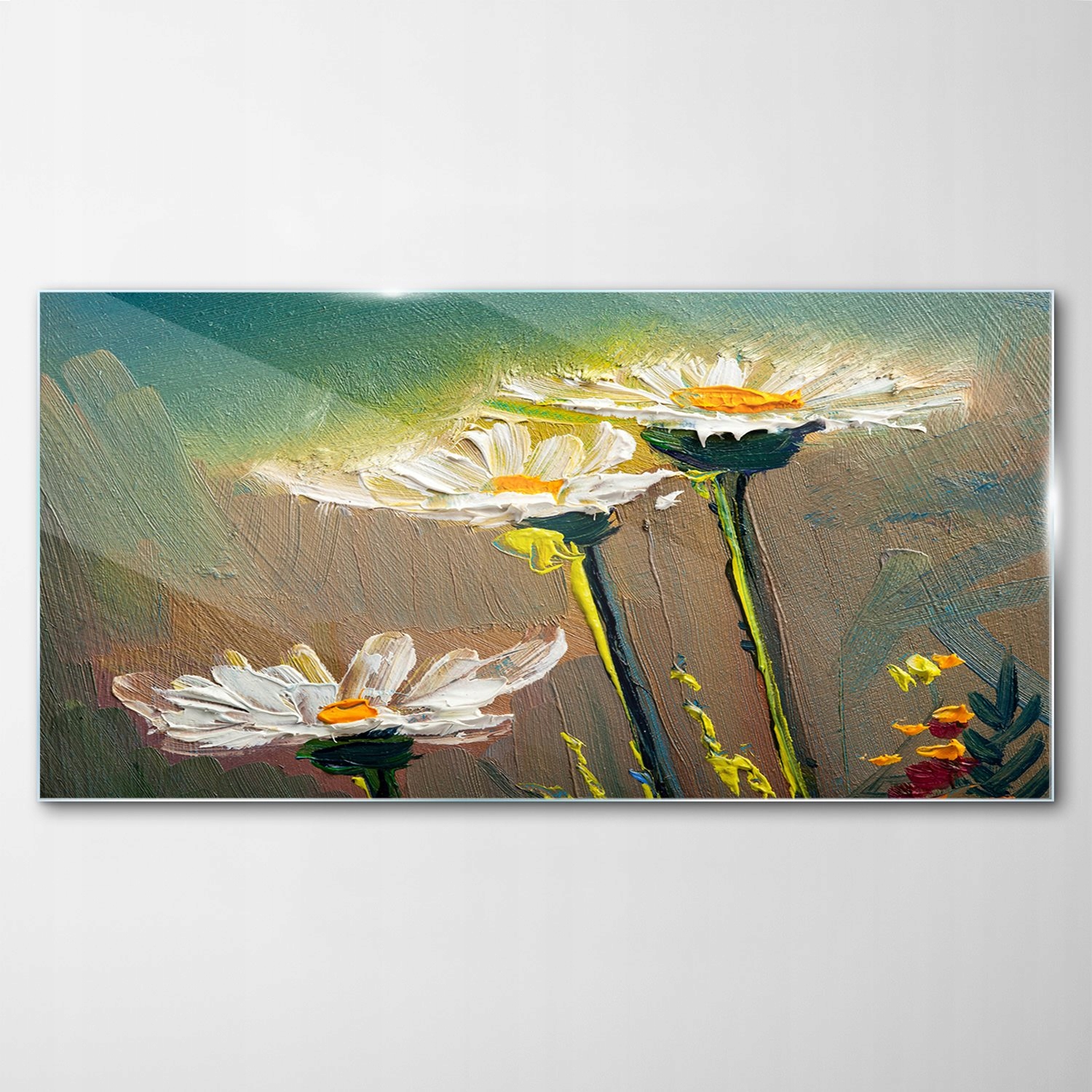 Tvrdený sklenený obraz Stokrotky Kvety 100x50