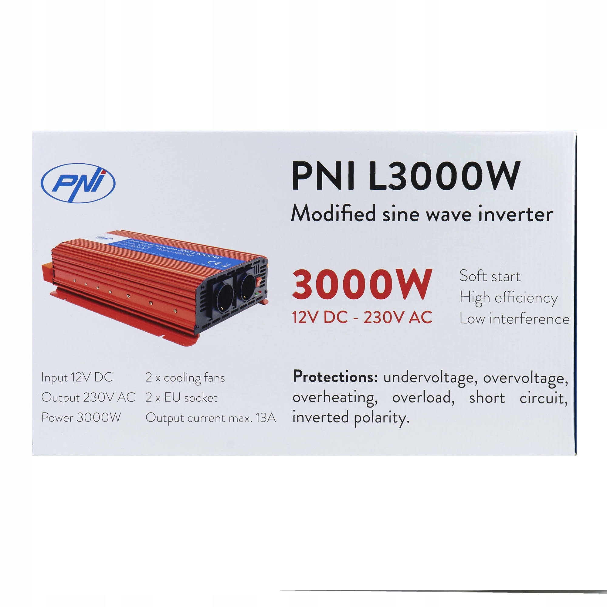 Napäťový menič Pni L3000W 12V napájanie 230V výstup