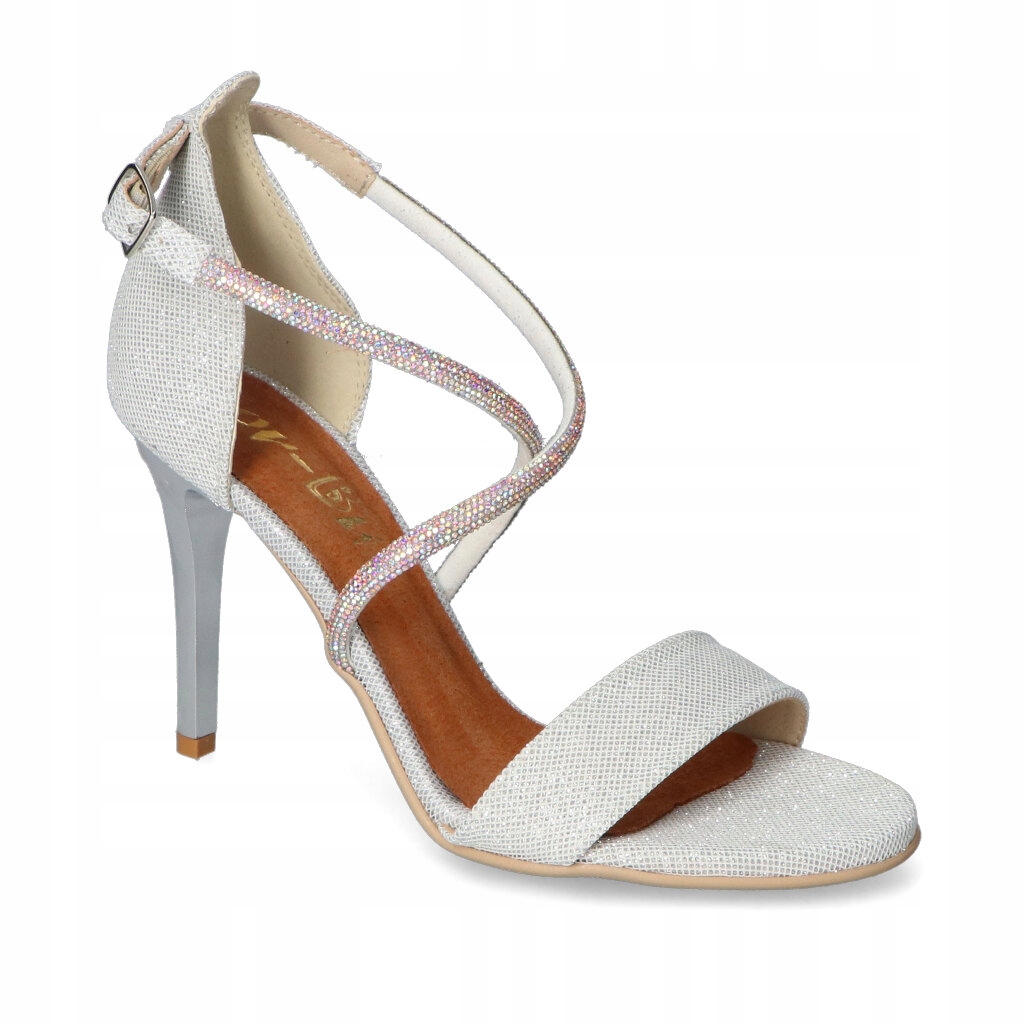 Sandály For-But K-182 Stříbro pásek cirkus. brokát 41