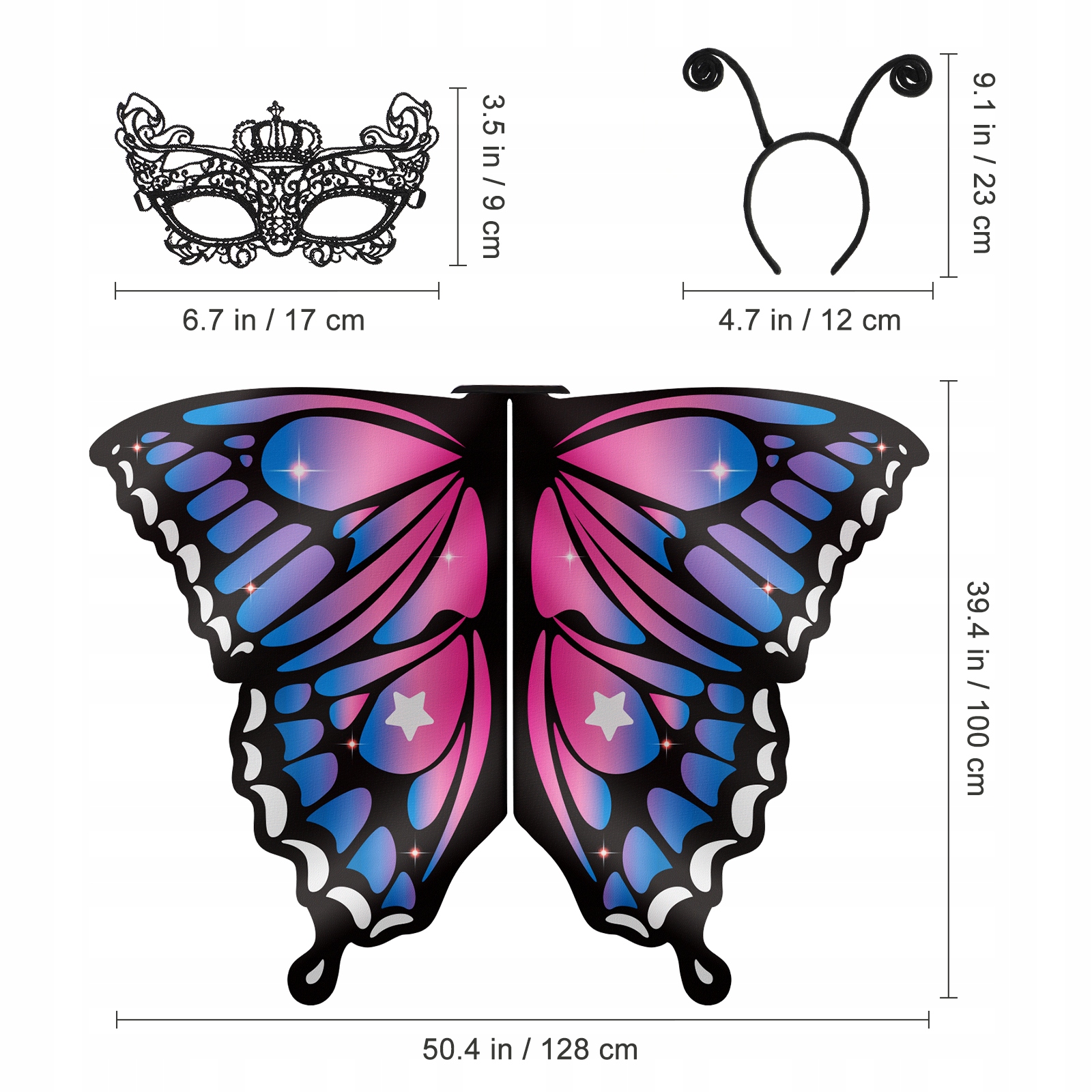 KOSTIUM MOTYL DLA DZIEWCZYN DZIECIĘCY SZALIK W MOTYLE ZE SKRZYDŁAMI IDEALNY EAN (GTIN) 4894931011923