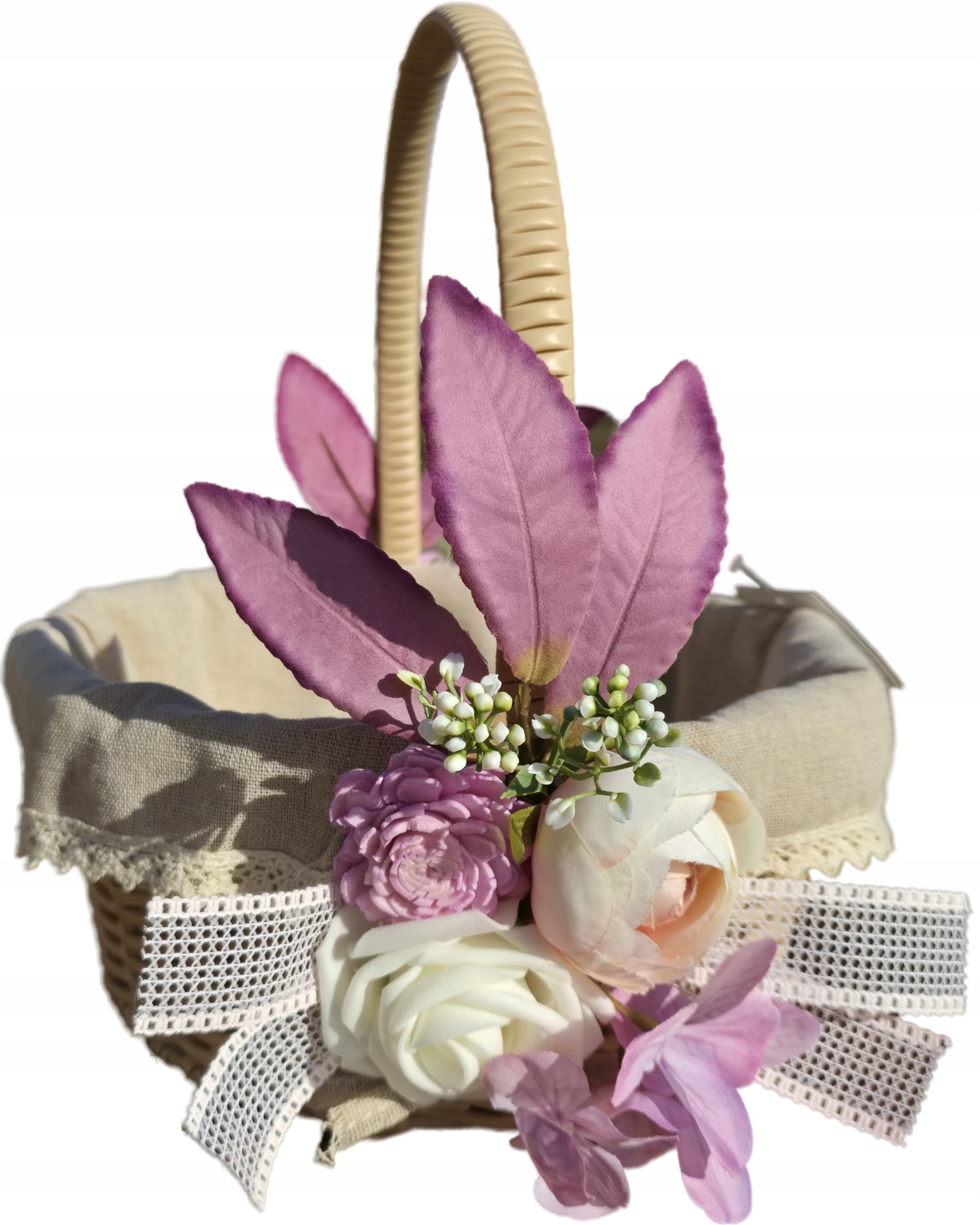 Velký Velikonoční Košík S Ozdobným Ubrouskem Na Svěcenou Ozdobu Košíčků