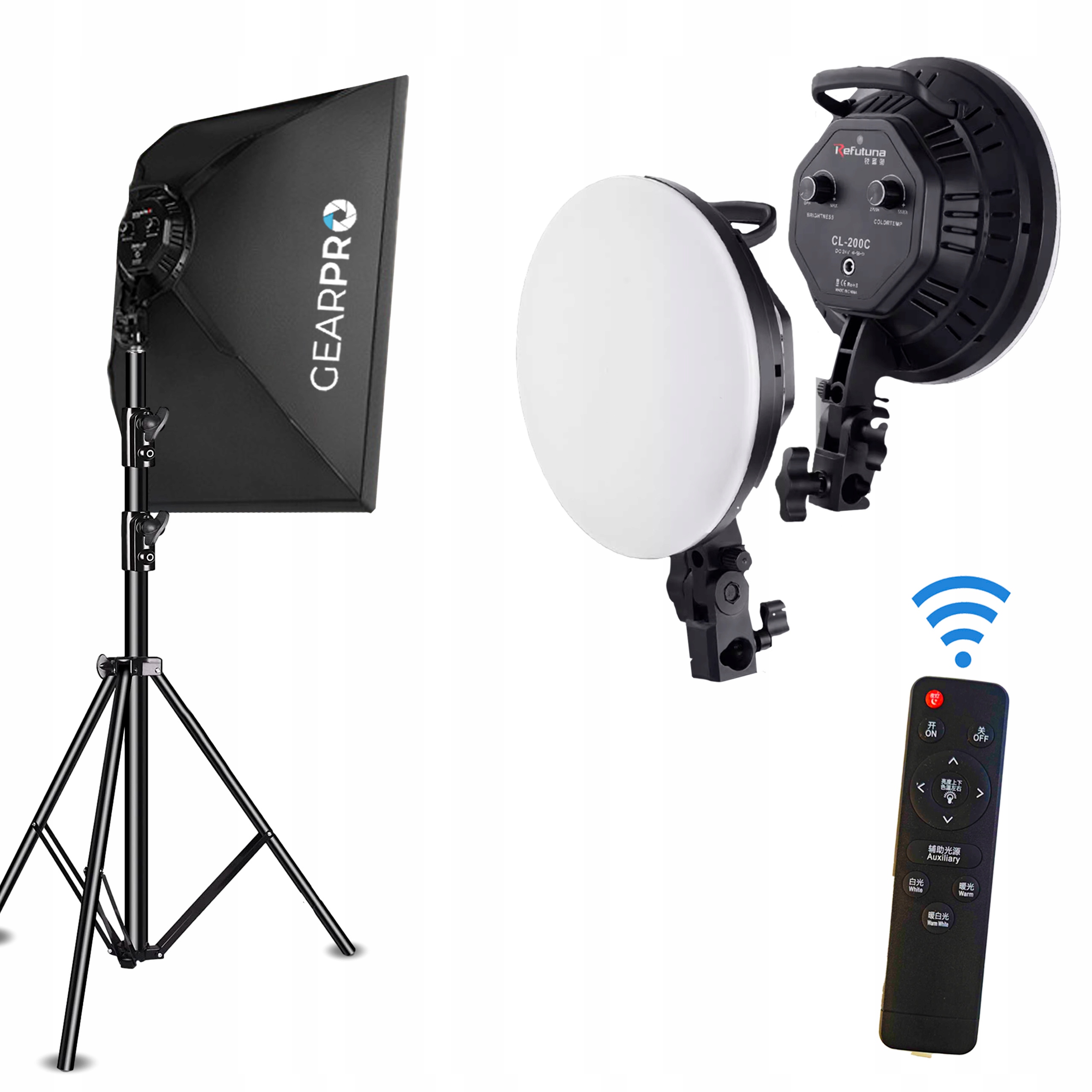 Lampa Softbox Zestaw 2x Oświetlenie Ciągłe 500W 50x70 Statyw Wysoki 200 cm Producent Inna