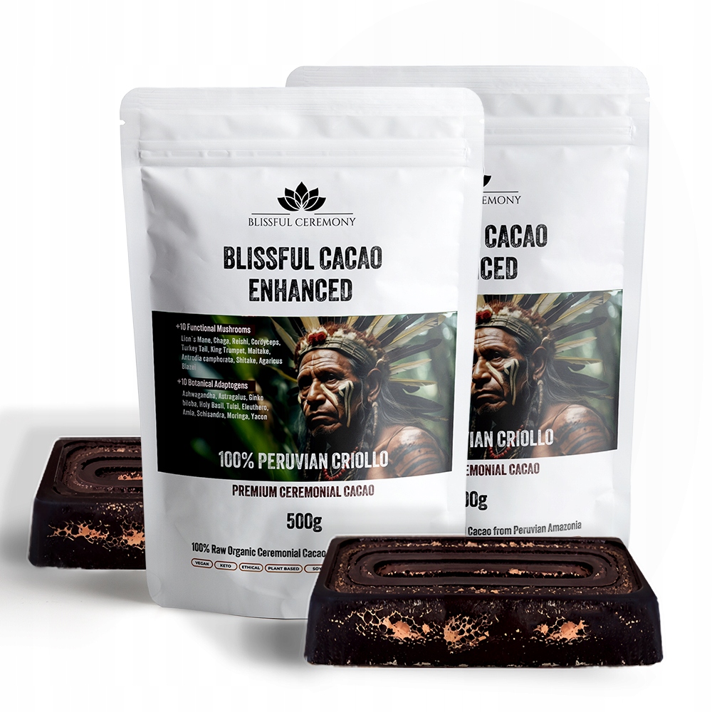 Ekologické obřadní kakao bez cukru Criollo 20 Adaptogenů 1 kg