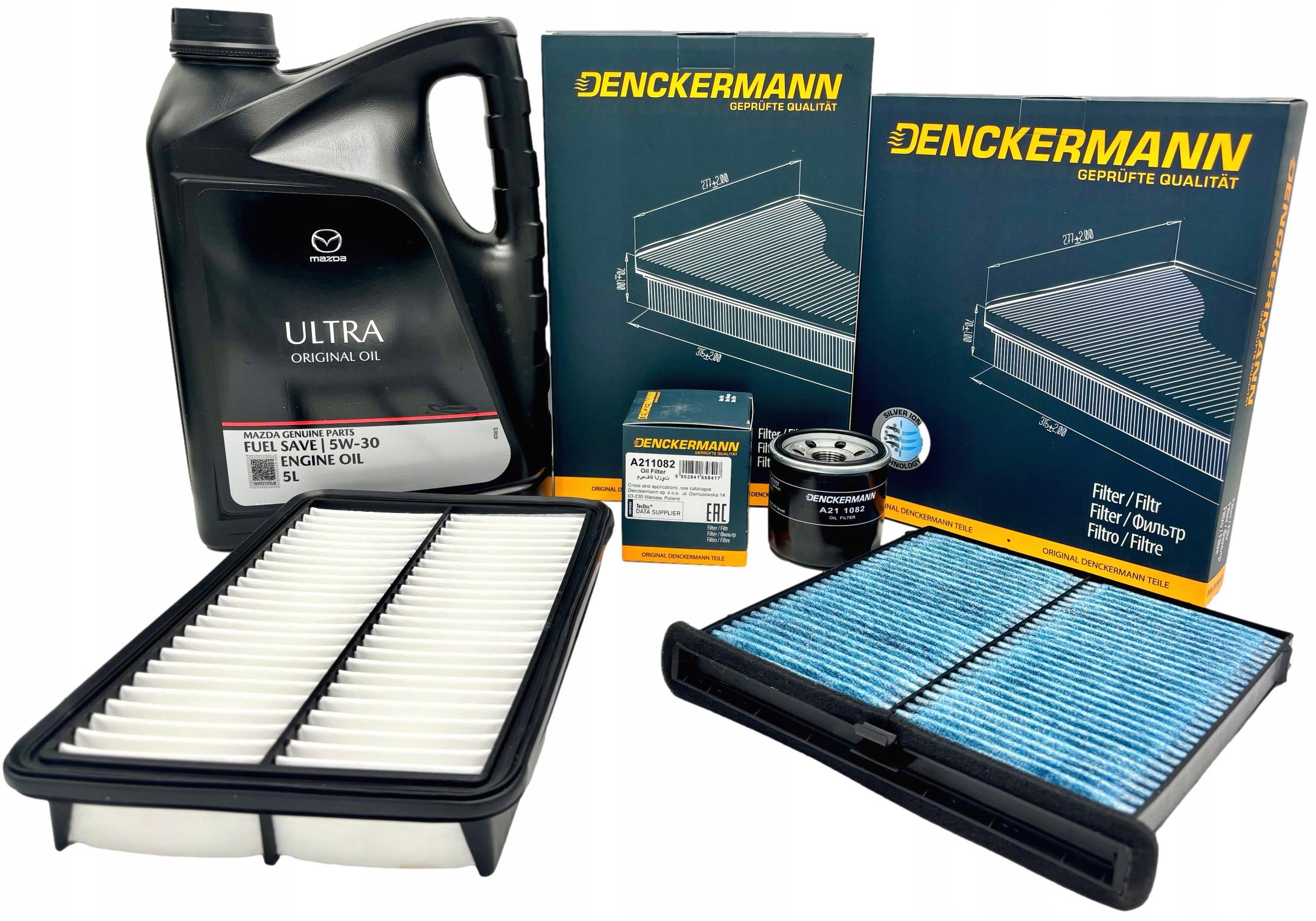 Denckermann Sada Olejových Filtrů 5V30 5L Mazda 3 6 CX-5 2.0 2.5 Skyactiv-g