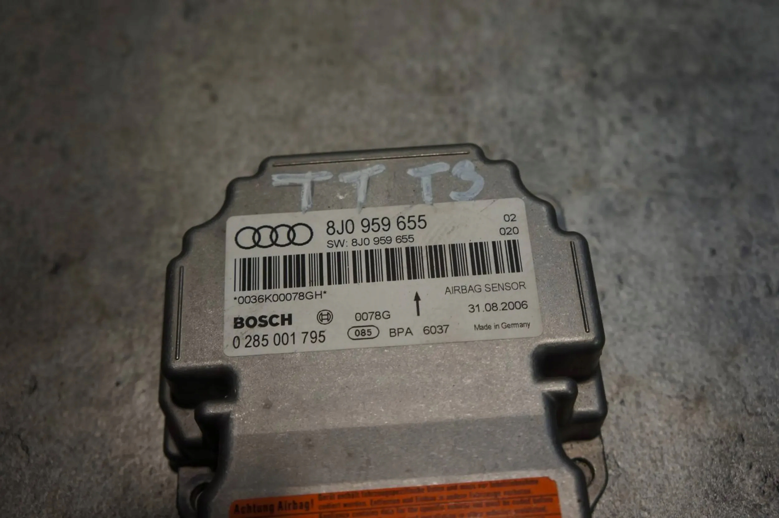 MODUŁ STEROWNIK SENSOR AIRBAG AUDI TT 8J 8J0959655 Numer katalogowy części 8J0959655