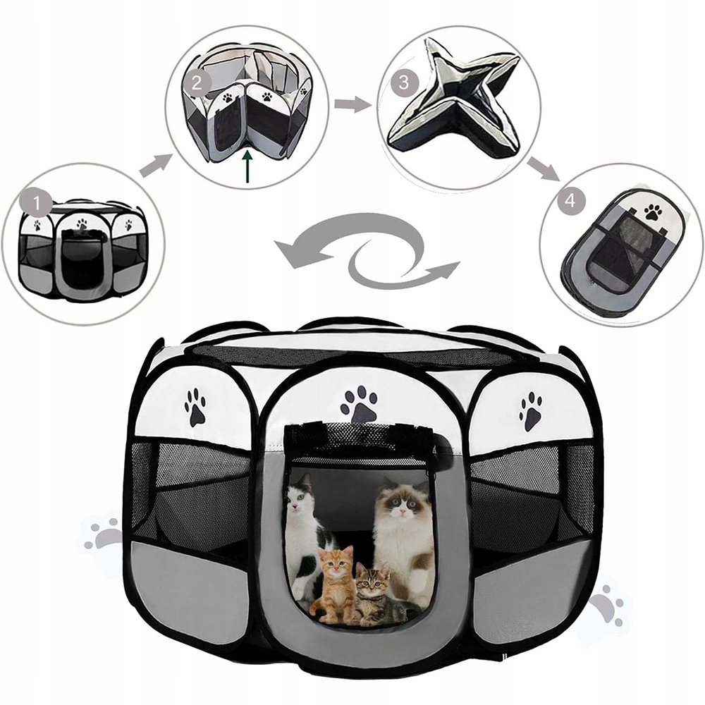 Levně Kotec Textilní Materiál Malý Pes 74X74X43 CM Do Domácnosti Skládací, Voděodolná