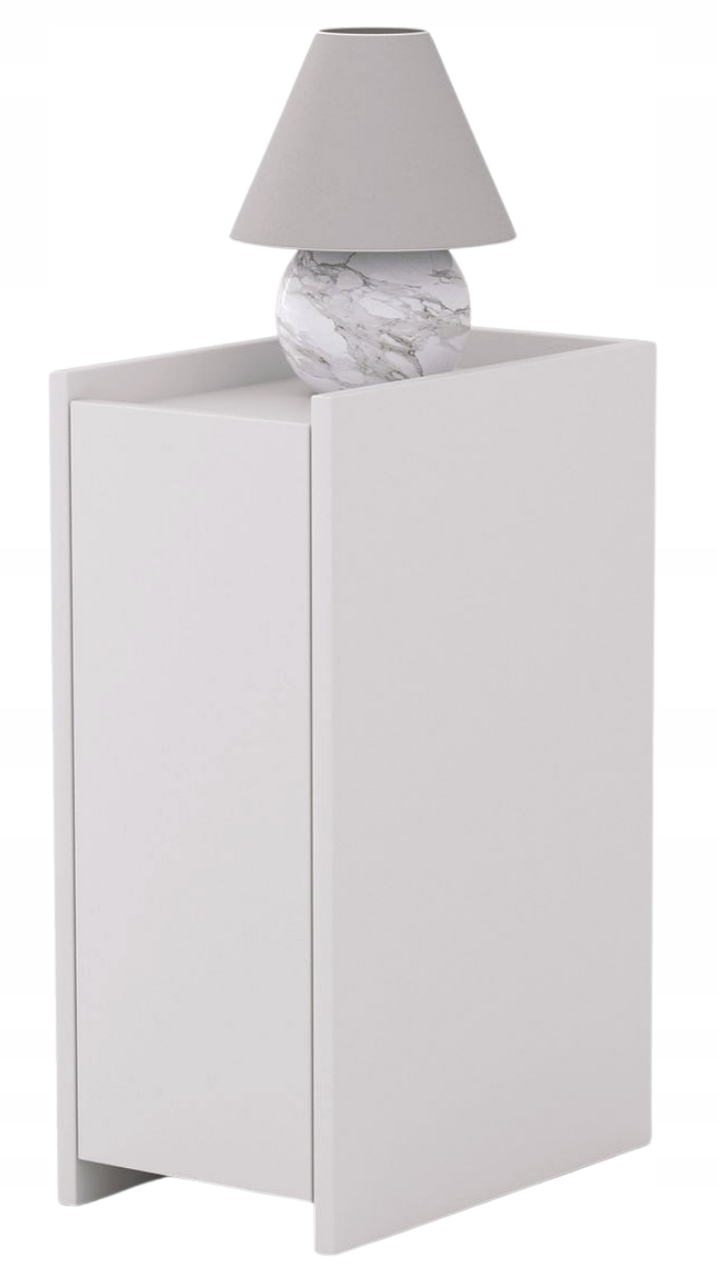 Úzky nočný stolík Narrow s bielymi policami nočná skrinka šírka 25 cm
