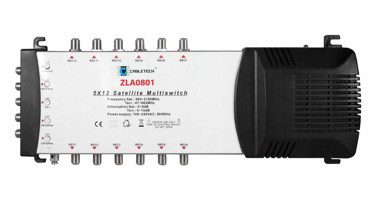 

Multiswitch Cabletech 5x12 z regulacją wzmocnienia