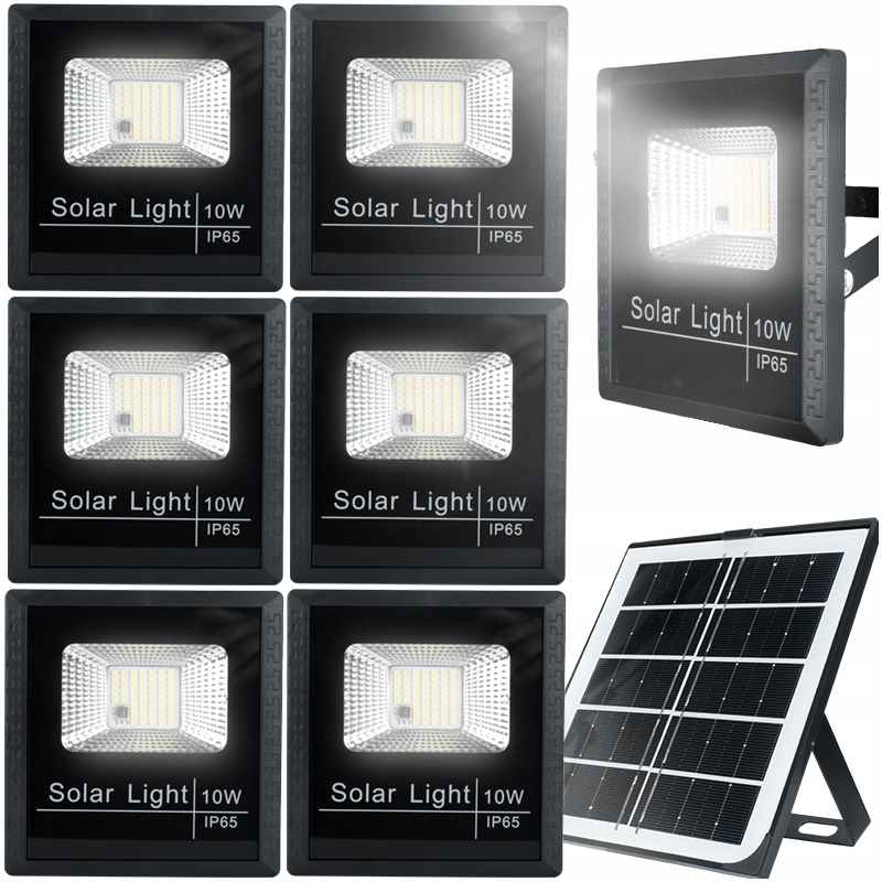 6X галогенный светодиодный прожектор солнечная отдельная панель