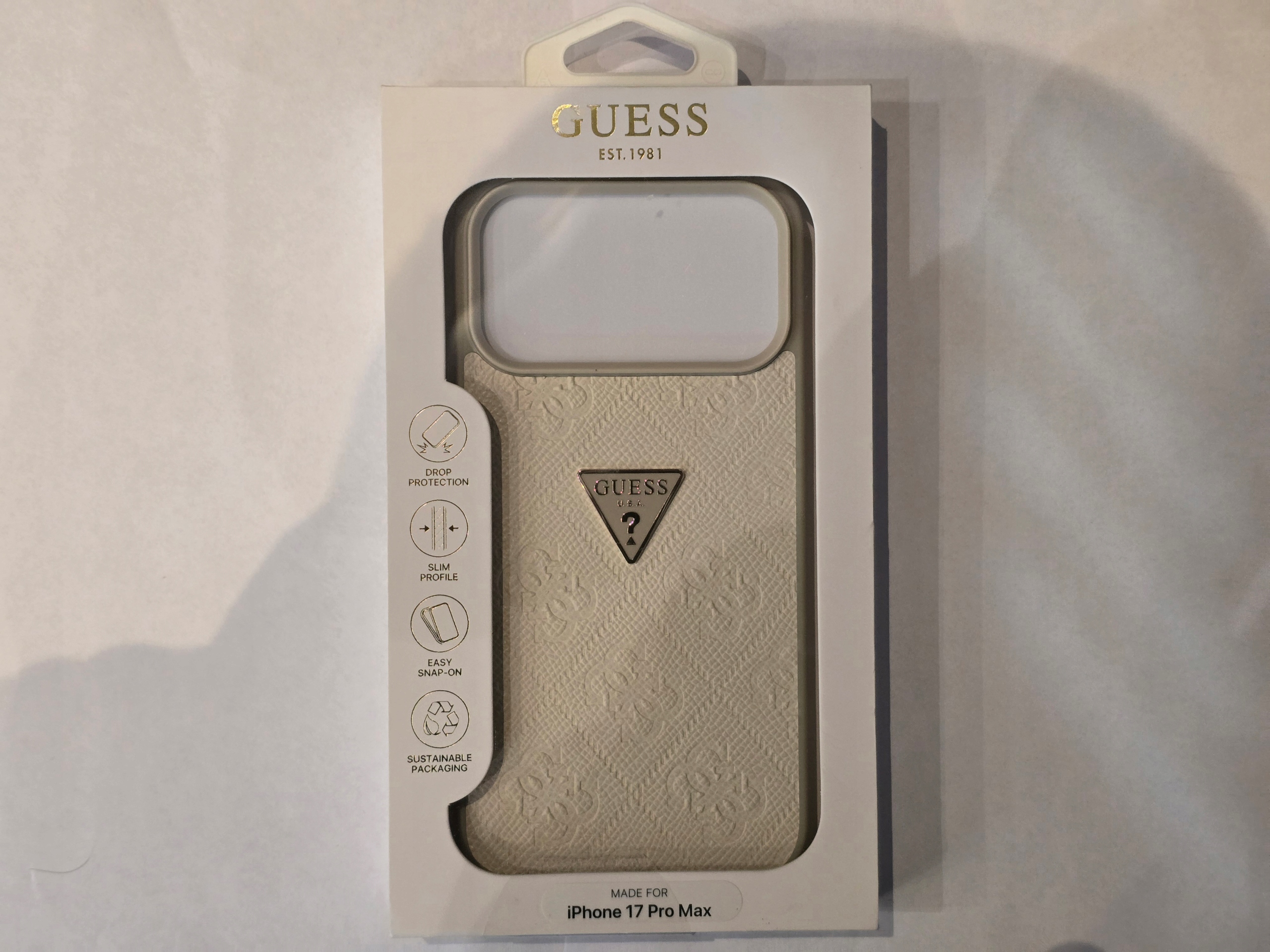 Guess Case do Iphone 17 Pro Max Biały/Kremowy