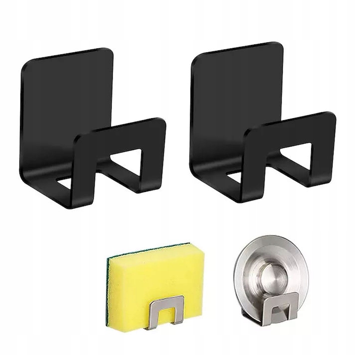 

2x Organizer Kuchenny Na Gąbki Uchwyt Zlew Czarny