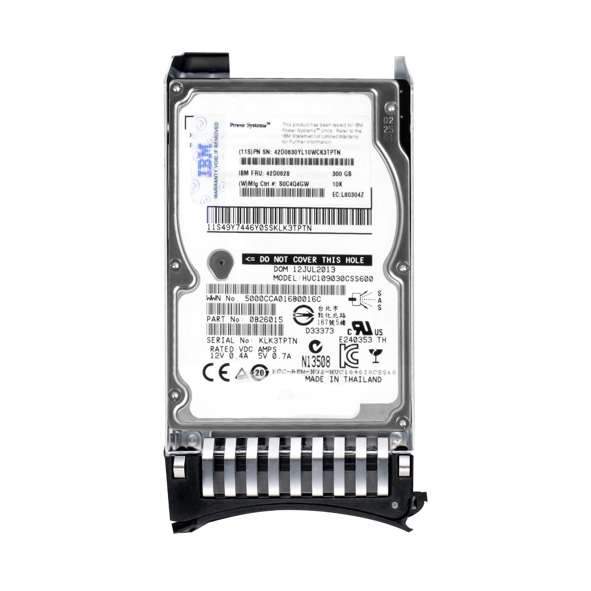 Ibm 42D0628 42D0630 300GB 10K SAS-2 2,5'' HUC109030CSS600